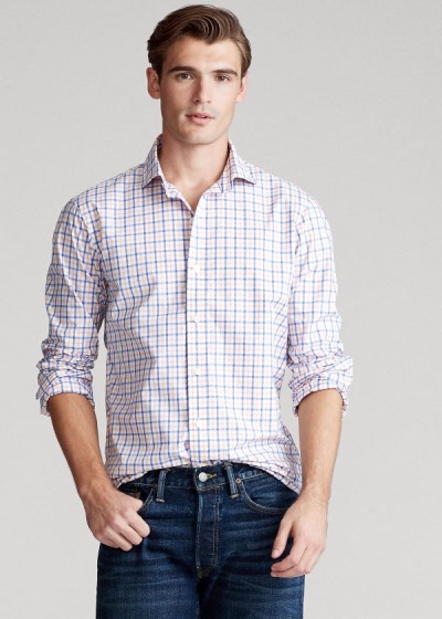 Men's Polo Ralph Lauren Classic Fit Plaid Poplin Shirts | 280149IKP